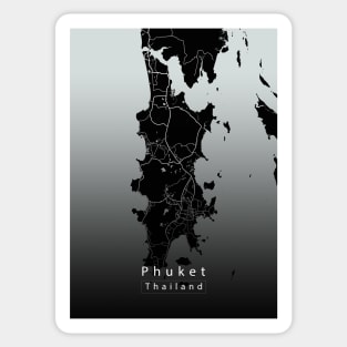 Phuket Thailand Island Map dark Sticker